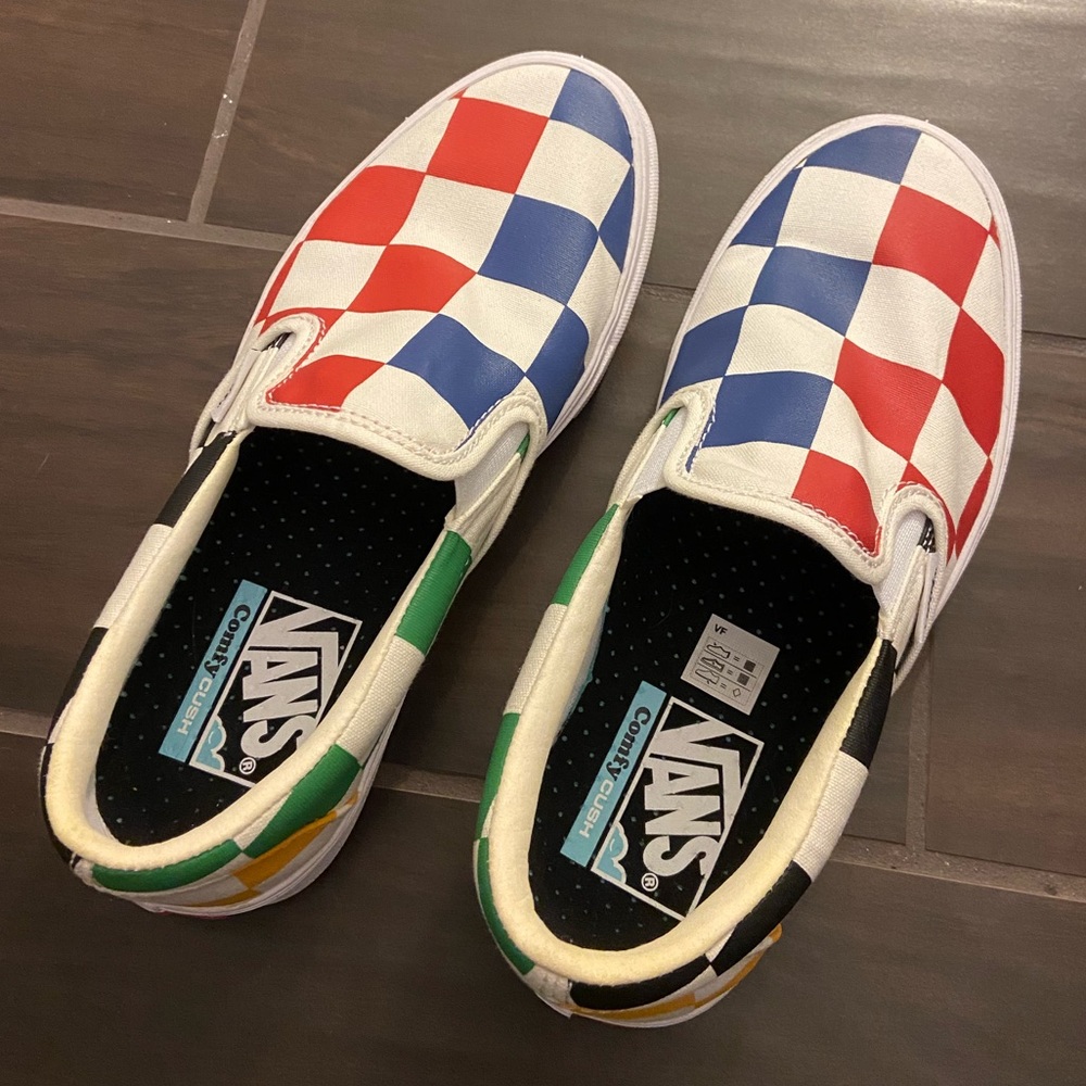 Vans ComfyCush Limited Edition Big Check Colorful Womens Sz 7 - Picture 5 of 5